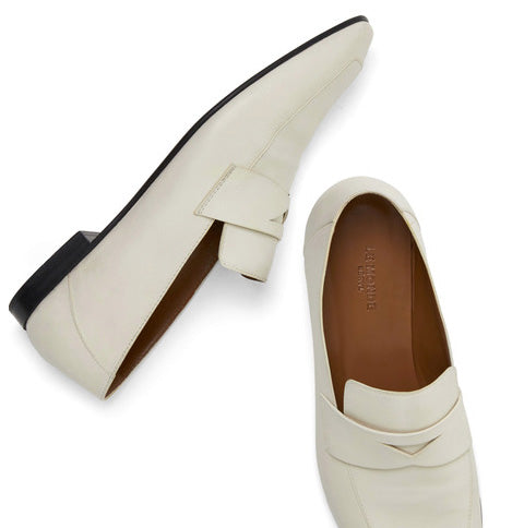 Le monde beryl soft white leather loafer, side view