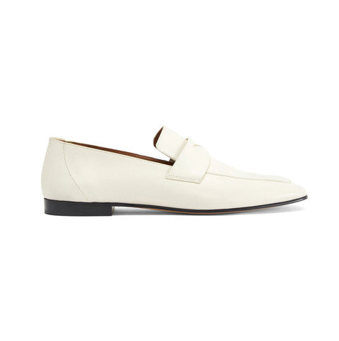 Le monde beryl soft white leather loafer, side view